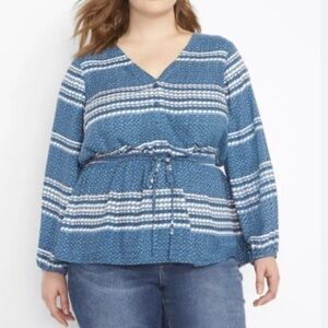 Lane Bryant No-Peek Button-Front
Peplum Blouse size 26